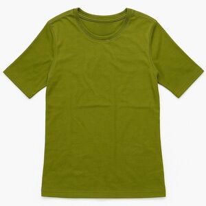 Moss Green Quarter Sleeve Stretch Top